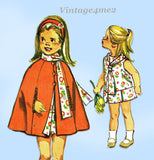 Simplicity 9246: 1960s Sweet Toddler Girls Dress Size 5 Vintage Sewing Pattern