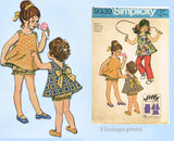 1960s Vintage Simplicity Sewing Pattern 9339 Easy Baby Sun Dress & Pants Sz 2