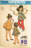1960s Vintage Simplicity Sewing Pattern 9339 Easy Baby Sun Dress & Pants Sz 2