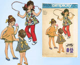 1960s Vintage Simplicity Sewing Pattern 9339 Easy Baby Sun Dress & Pants Sz 2