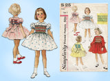 Simplicity S25: 1950s Uncut Baby Girls Smocked Dress Sz 1 Vintage Sewing Pattern