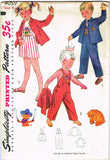 1950s Vintage Simplicity Sewing Pattern 4059 Toddlers Puppy Overalls Sz 6 Uncut -Vintage4me2