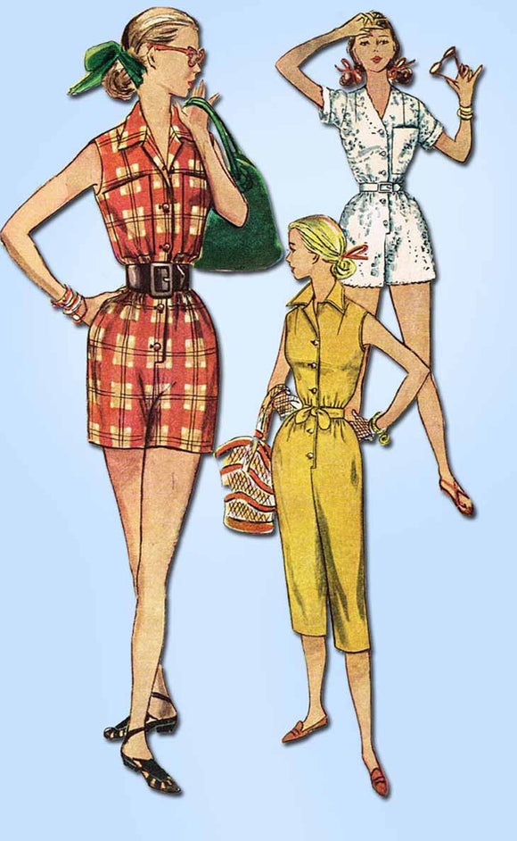 1950s Vintage Simplicity Sewing Pattern 4337 Uncut Misses 1 Pc Coveralls Size 12