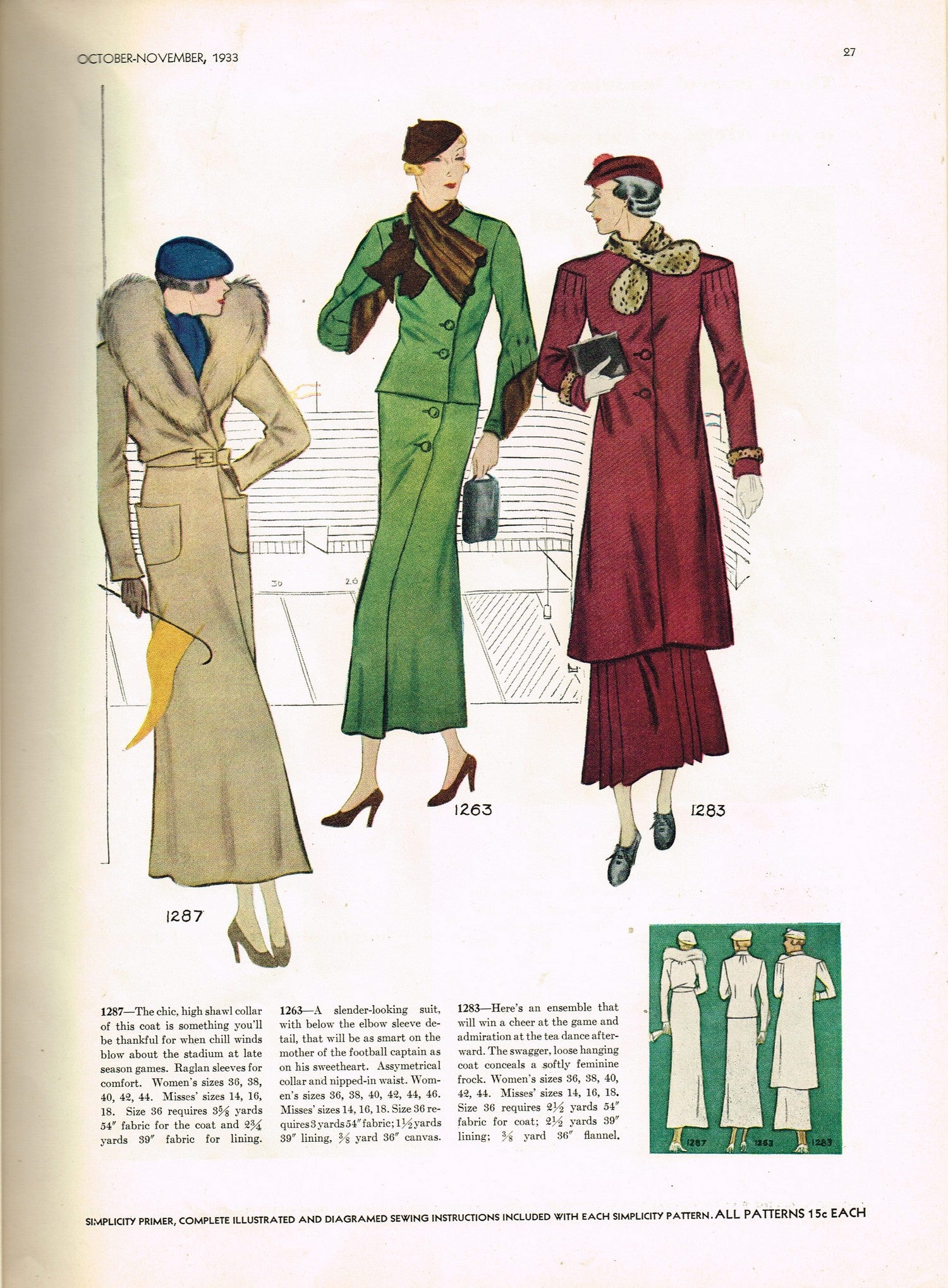 Instant Digital Download Simplicity Fall 1933 Pattern Book Ebook