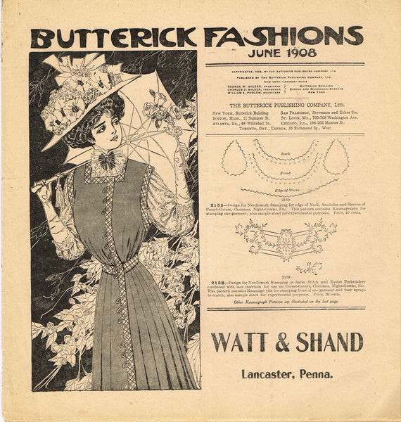 Digital Download Butterick Fashion Flyer June 1908 Small Sewing Pattern Catalog