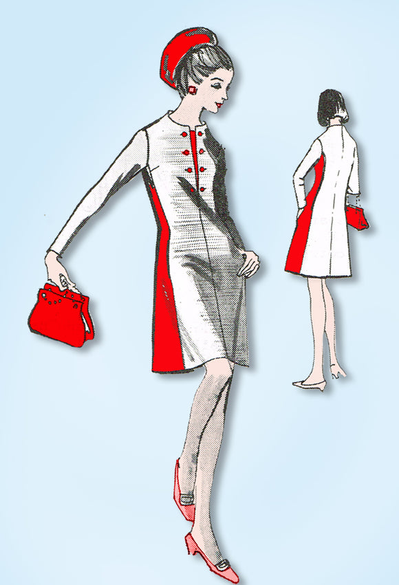 1960s Original Vintage Spadea Designer Pattern Y-3105 Uncut Misses Dress Sz 33 B