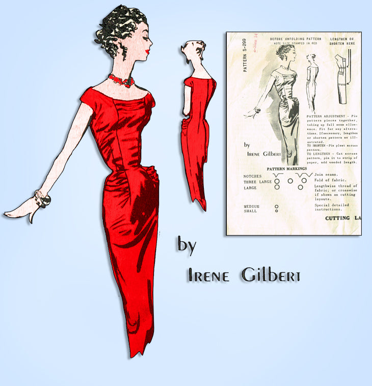 1950s Rare Original Vintage Spadea Designer Pattern S-299 Wiggle Dress –  Vintage4me2