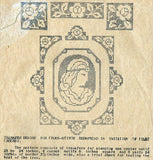 1920s Art Nouveau Lady Bedspread Center Uncut Standard Embroidery Transfer 10647