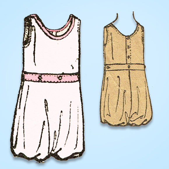 1920s Vintage Standard Sewing Pattern 1925 Little Girls Circular Bloomers Sz 12 - Vintage4me2
