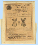 Standard 4155: 1890s Rare Toddler Girls Dress Sz 20B Vintage Sewing Pattern