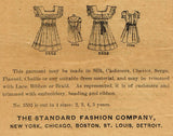 Standard 5552: 1890s Rare Toddler Girls Dress Size 22 B Vintage Sewing Pattern