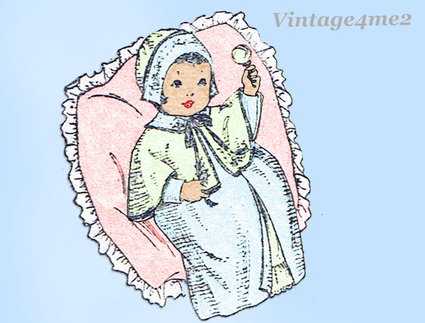 Standard 7453: 1920s 25in Infant Christening Layette Set Vintage Sewing Pattern