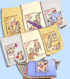 1930s Vintage Superior Embroidery Transfer 116 Uncut DOW Puppy Tea Towels ORIG