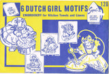 1940s Original Vintage Superior Embroidery Transfer 120 Dutch DOW Tea Towels