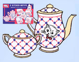 1940s Original Vintage Superior Embroidery Transfer 127 Kitten Dish Tea Towels
