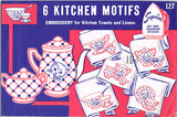 1940s Original Vintage Superior Embroidery Transfer 127 Kitten Dish Tea Towels