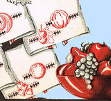 1930s Vintage Superior Embroidery Transfer 129 Uncut X-Stitch Fruit Tea Towels