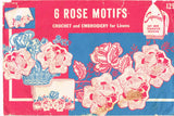 1940s Vintage Superior Embroidery Transfer 129 Uncut Crochet Floral Pillowcases - Vintage4me2