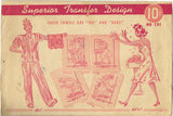 1940s Vintage Superior Embroidery Transfer 131 Uncut WWII His and Hers Towels