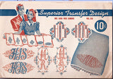 Superior 133: 1940s Mr & Mrs Wedding Pillowcase Uncut Original Embroidery Transfer