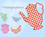 1930s Vintage Superior Embroidery Transfer 136 Uncut X-Stitch Dish Tea Towels