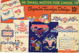 1930s Vintage Superior Embroidery Transfer 145 Uncut 46 Small Gingham Motifs