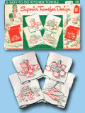 1940s Vintage Superior Embroidery Transfer 148 Uncut Veggie Tea Towel Motifs