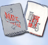 Superior 149: 1940s Mr & Mrs Wedding Pillowcase Uncut Vintage Embroidery Transfera