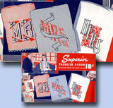 Superior 149: 1940s Mr & Mrs Wedding Pillowcase Uncut Vintage Embroidery Transfera