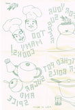 1940s Vintage Superior Embroidery Transfer 158 Uncut Applique Sayings Tea Towels