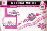 1940s Vintage Superior Embroidery Transfer 160 Uncut Floral Basket Pillowcases