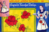 1940s Vintage Superior Embroidery Transfer 161 Uncut Applique Apron - Vintage4me2