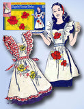 1940s Vintage Superior Embroidery Transfer 161 Uncut Applique Apron - Vintage4me2
