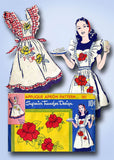 1940s Vintage Superior Embroidery Transfer 161 Uncut Applique Apron - Vintage4me2