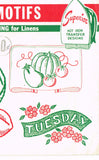 1930s Vintage Superior Embroidery Transfer 163 Uncut DOW Veggie Tea Towels