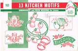 1930s Vintage Superior Embroidery Transfer 163 Uncut DOW Veggie Tea Towels