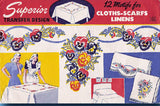 1940s Vintage Superior Embroidery Transfer 166 VTG Uncut Pillowcase Pansy - Vintage4me2