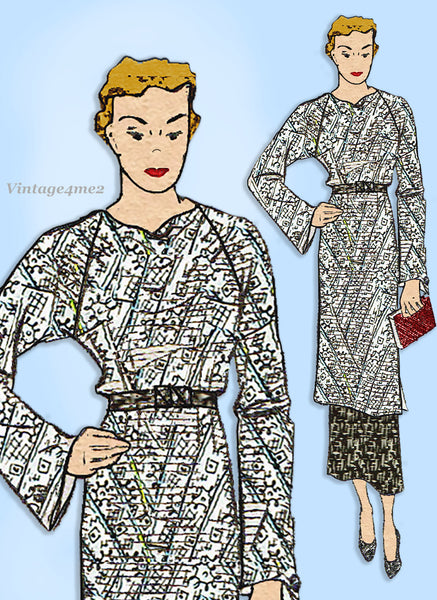 Superior 170: 1930s Stunning Misses Tunic Dress Size 34 B Vintage Sewing Pattern