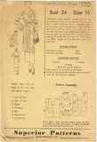 Superior 170: 1930s Stunning Misses Tunic Dress Size 34 B Vintage Sewing Pattern