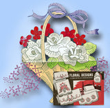 1940s Vintage Superior Embroidery Transfer 182 Uncut Flower Basket Pcases - Vintage4me2