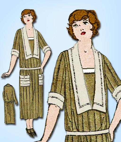 1920s Vintage Superior Sewing Pattern 4012 Plus Size Ladies Early 20s Dress 44 B