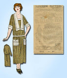 1920s Vintage Superior Sewing Pattern 4012 Plus Size Ladies Early 20s Dress 44 B