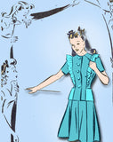 1940s Vintage Superior Sewing Pattern 6634 FF Misses Suit Ruffled Bretelles 31 B - Vintage4me2