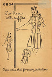 1940s Vintage Superior Sewing Pattern 6634 FF Misses Suit Ruffled Bretelles 31 B - Vintage4me2