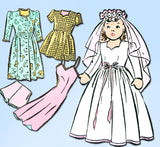 1940s Vintage Mail Order Sewing Pattern 6698 18 Inch Doll Clothes Wedding Dress ORIGINAL - Vintage4me2