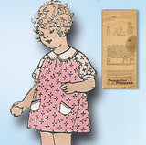 1930s Original Vintage Superior Sewing Pattern 8443 Easy Baby Girls Dress Size 1 -Vintage4me2