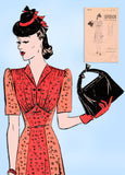 1940s Vintage Superior Sewing Pattern 9720 Stunning WWII Dress & Purse Sz 30 B - Vintage4me2