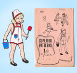 1940s Vintage Superior Sewing Pattern 9861 Babys Overalls Romper Sun Suit Size 1