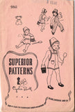 1940s Vintage Superior Sewing Pattern 9861 Babys Overalls Romper Sun Suit Size 1