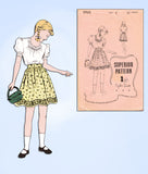 Superior 9903: 1940s WWII Little Girls Skirt & Blouse Sz8 Vintage Sewing Pattern - Vintage4me2